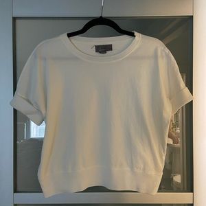 White cropped t-shirt from Anthropologie